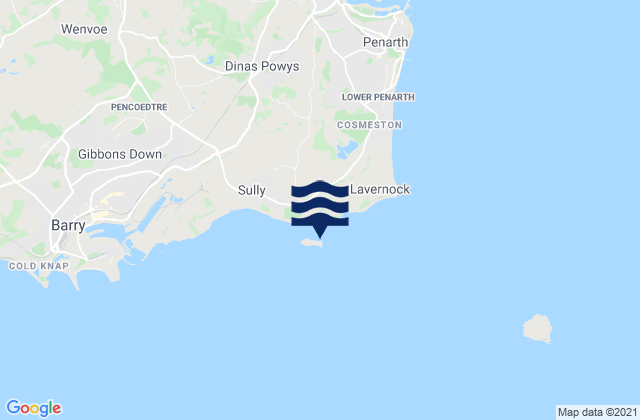 Karte der Gezeiten Sully Island, United Kingdom