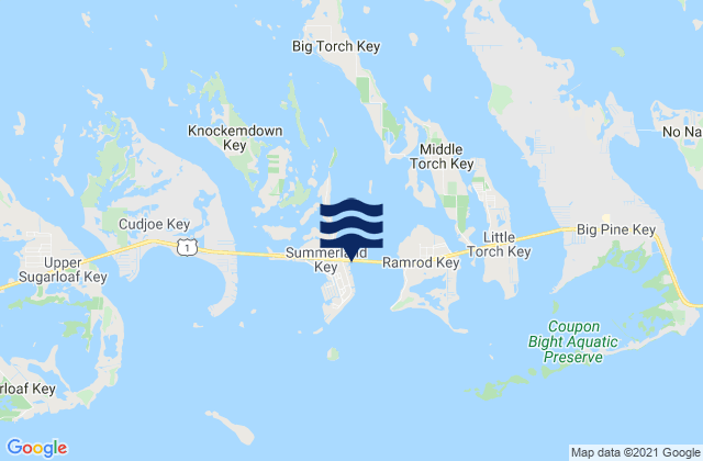 Karte der Gezeiten Summerland Key (Niles Channel Bridge), United States
