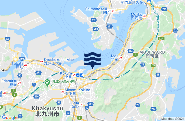 Karte der Gezeiten Sunatu, Japan