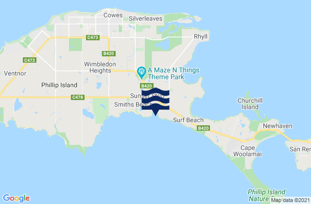 Karte der Gezeiten Sunderland Bay, Australia