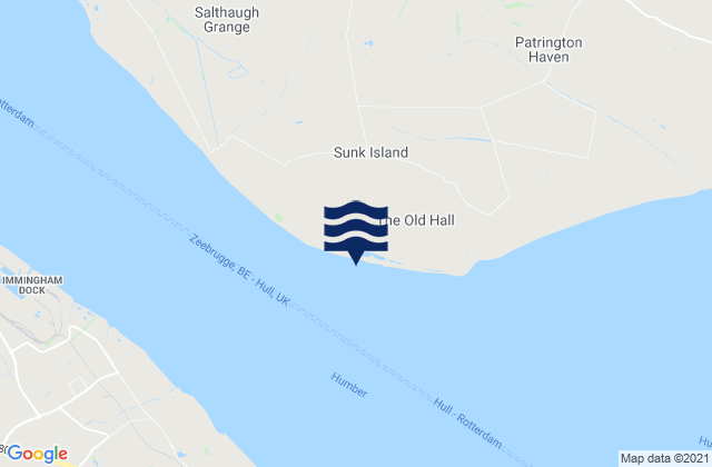 Karte der Gezeiten Sunk Island, United Kingdom