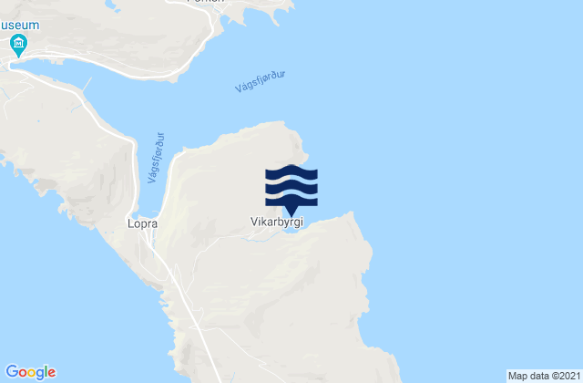 Karte der Gezeiten Sunnbøur, Faroe Islands