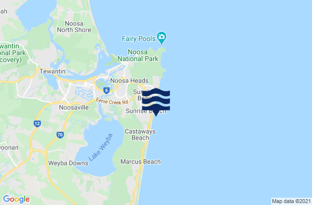 Karte der Gezeiten Sunrise Beach, Australia