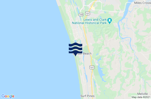 Karte der Gezeiten Sunset Beach Gearhart , United States