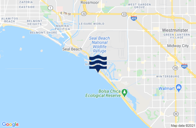 Karte der Gezeiten Sunset Beach, United States