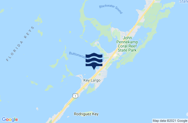 Karte der Gezeiten Sunset Cove Key Largo Buttonwood Sound, United States