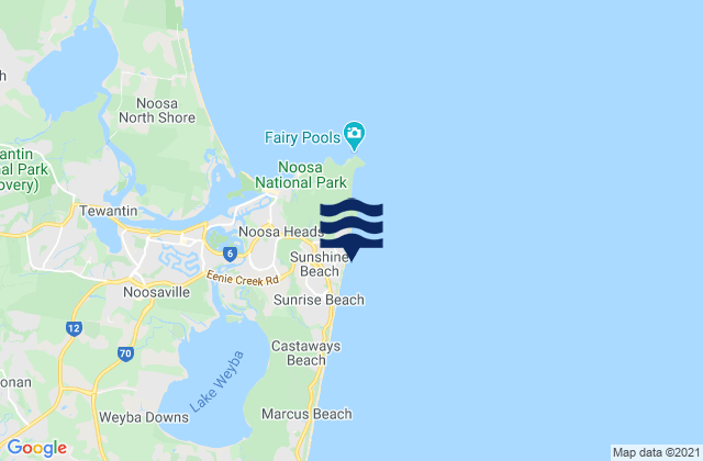 Karte der Gezeiten Sunshine Beach, Australia