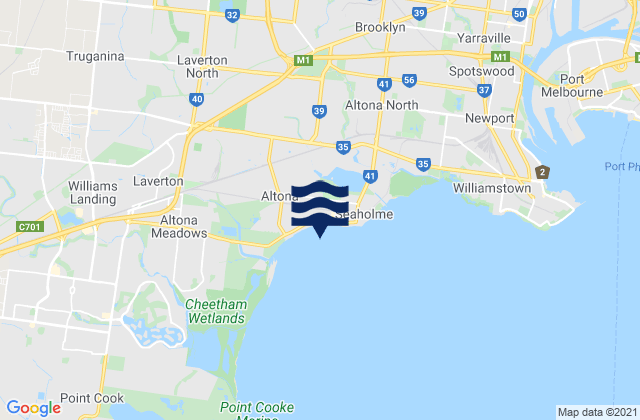 Karte der Gezeiten Sunshine West, Australia