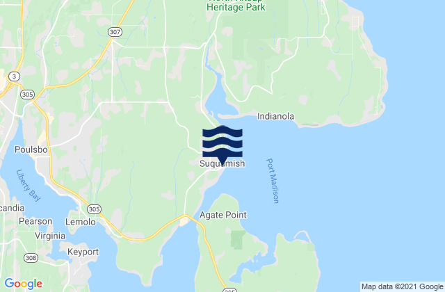Karte der Gezeiten Suquamish, United States