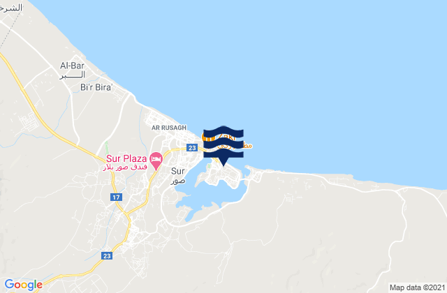 Karte der Gezeiten Sur, Oman