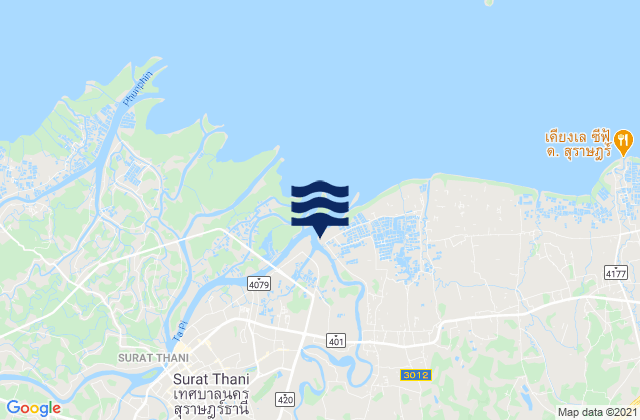 Karte der Gezeiten Surat Thani, Thailand