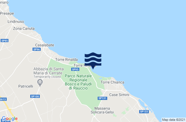Karte der Gezeiten Surbo, Italy