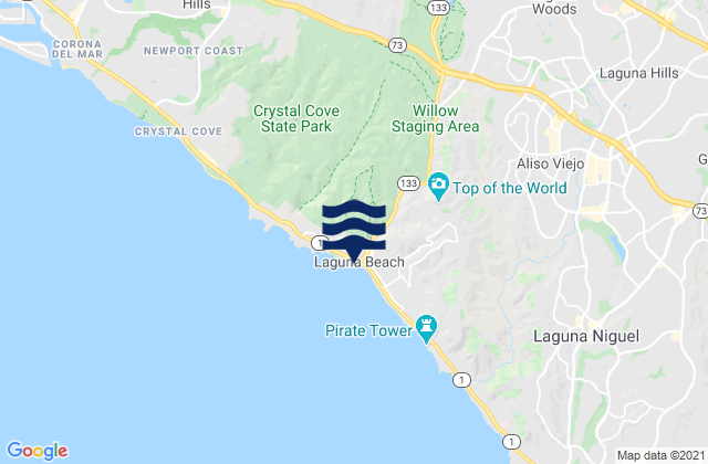 Karte der Gezeiten Surfside Beach, United States