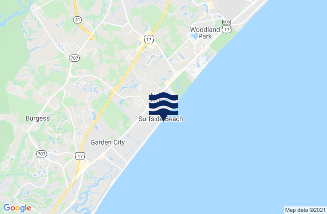 Karte der Gezeiten Surfside Pier, United States