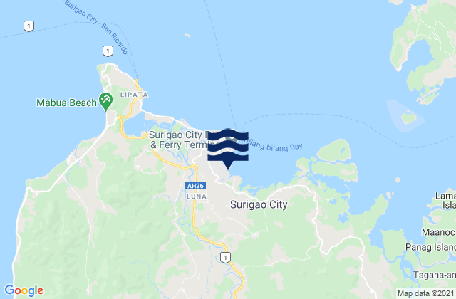 Karte der Gezeiten Surigao City, Philippines