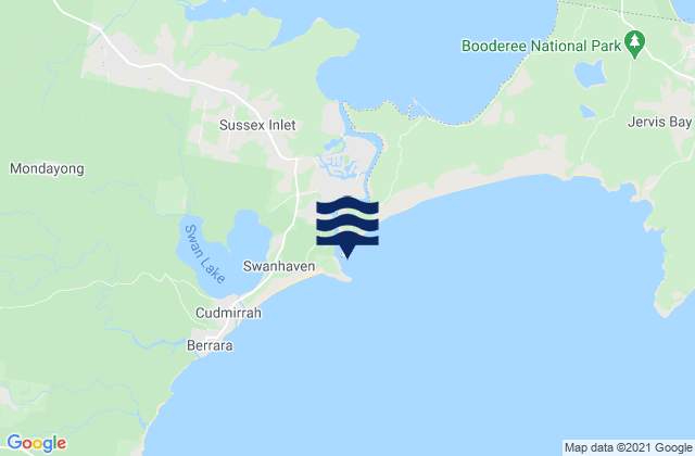 Karte der Gezeiten Sussex Inlet, Australia