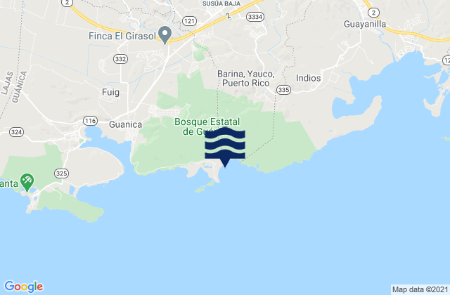 Karte der Gezeiten Susúa Baja Barrio, Puerto Rico