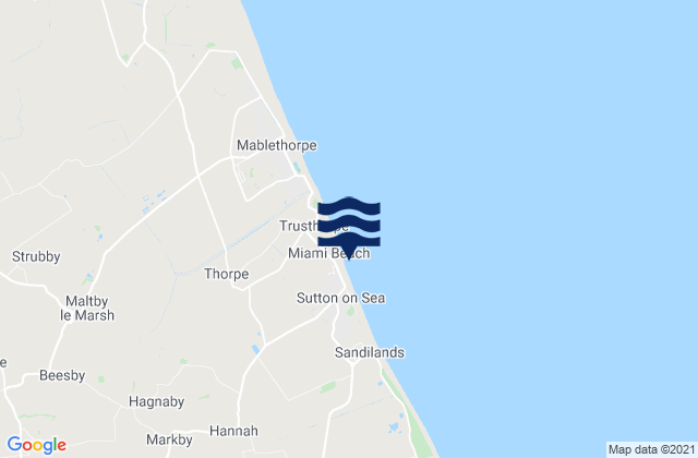 Karte der Gezeiten Sutton-on-Sea Beach, United Kingdom