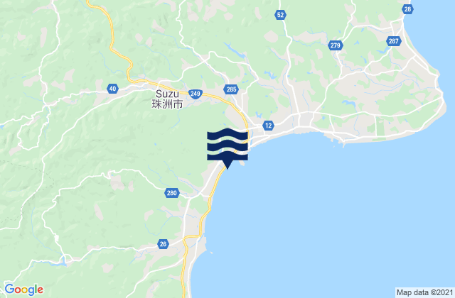 Karte der Gezeiten Suzu Shi, Japan