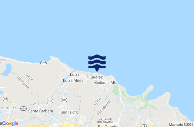 Karte der Gezeiten Suárez, Puerto Rico