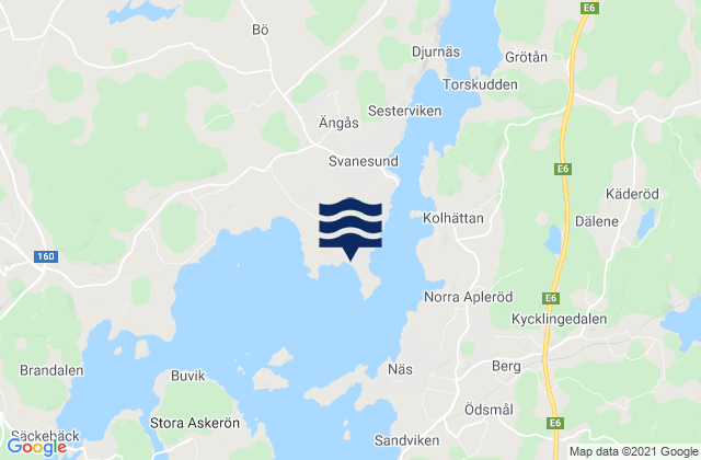 Karte der Gezeiten Svanesund, Sweden