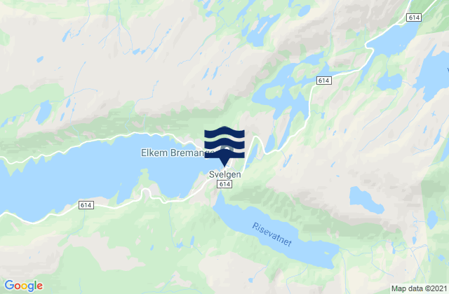 Karte der Gezeiten Svelgen, Norway