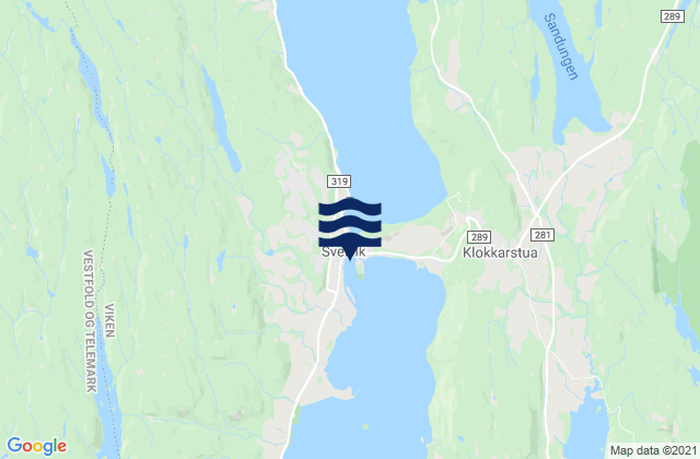 Karte der Gezeiten Svelvik, Norway