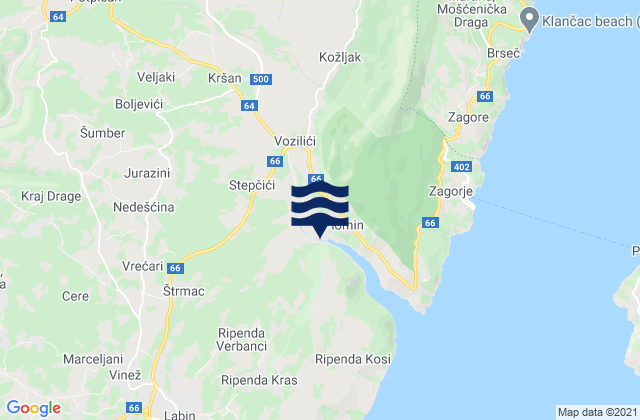 Karte der Gezeiten Sveta Nedelja, Croatia