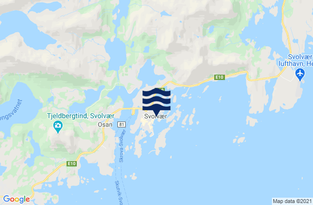 Karte der Gezeiten Svolvær, Norway