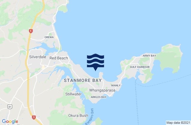 Karte der Gezeiten Swan Beach, New Zealand