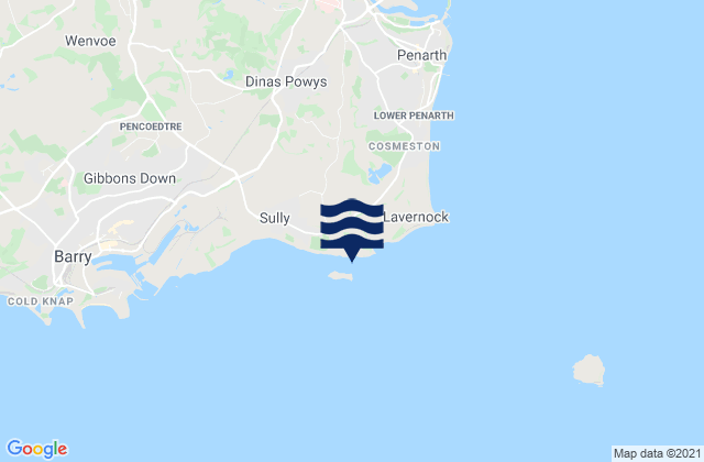 Karte der Gezeiten Swanbridge Bay, United Kingdom
