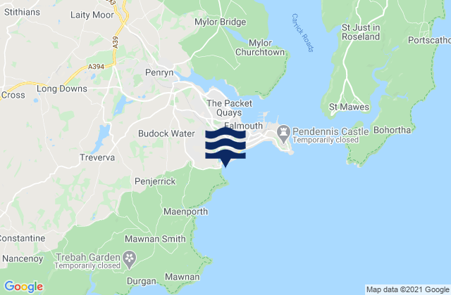 Karte der Gezeiten Swanpool Beach, United Kingdom