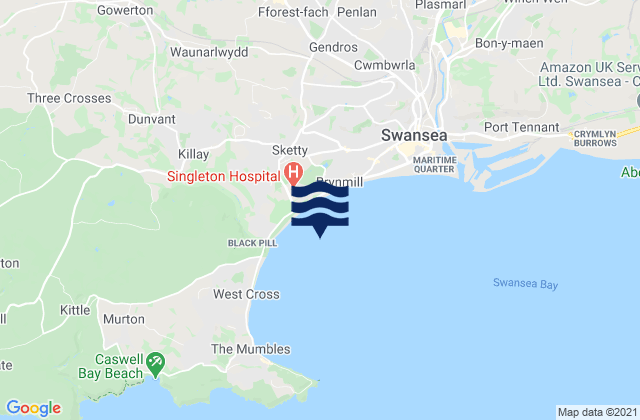 Karte der Gezeiten Swansea Bay Beach, United Kingdom