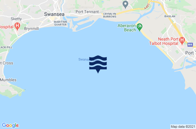 Karte der Gezeiten Swansea Bay, United Kingdom
