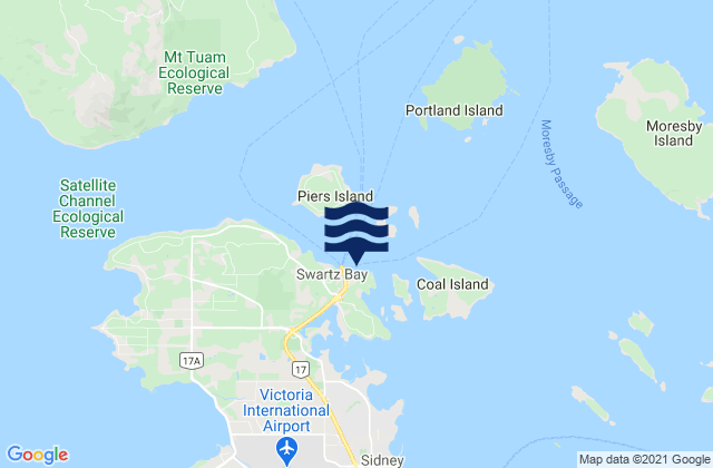 Karte der Gezeiten Swartz Bay, Canada