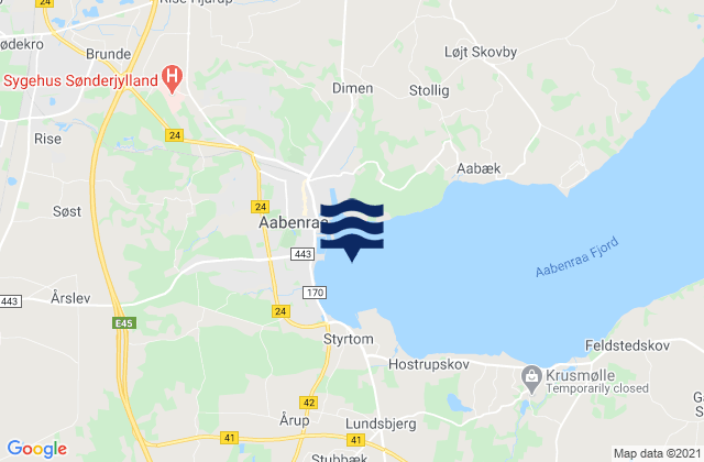 Karte der Gezeiten Sydhavn, Denmark