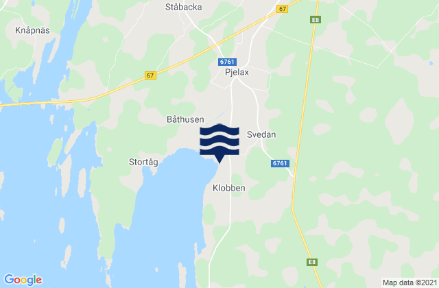 Karte der Gezeiten Sydösterbotten, Finland