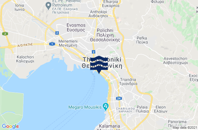Karte der Gezeiten Sykiés, Greece