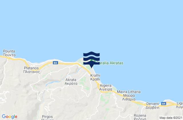 Karte der Gezeiten Sylivainiótika, Greece