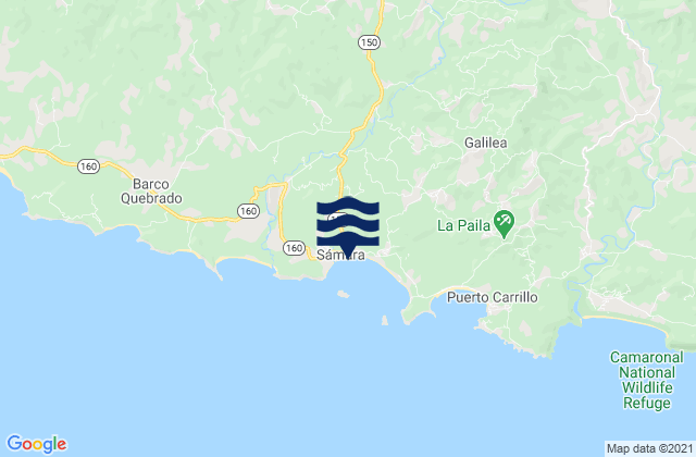 Karte der Gezeiten Sámara, Costa Rica