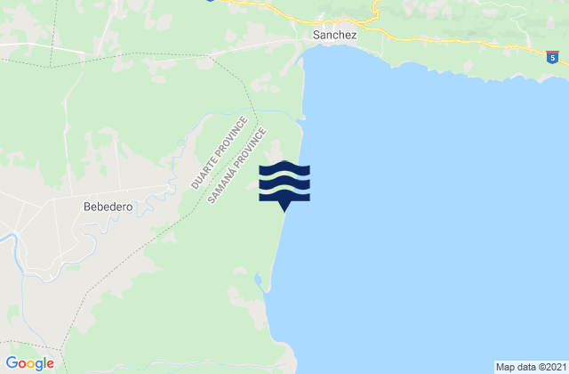 Karte der Gezeiten Sánchez, Dominican Republic