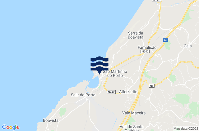 Karte der Gezeiten São Martinho do Porto, Portugal