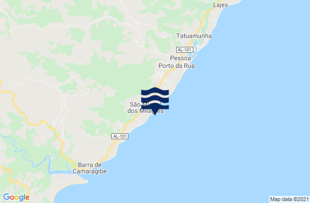 Karte der Gezeiten São Miguel dos Milagres, Brazil