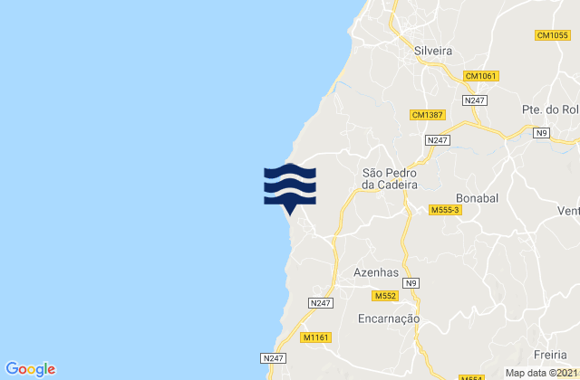 Karte der Gezeiten São Pedro da Cadeira, Portugal