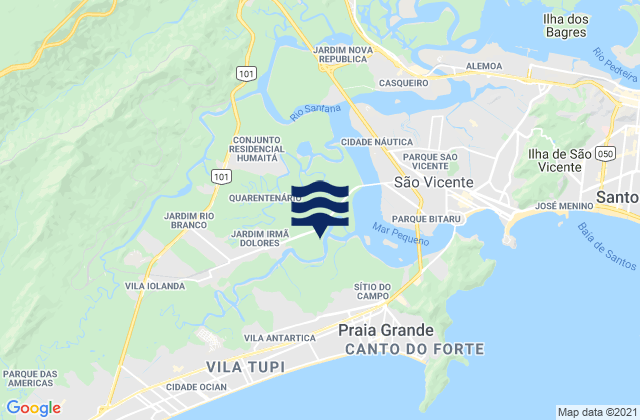 Karte der Gezeiten São Vicente, Brazil