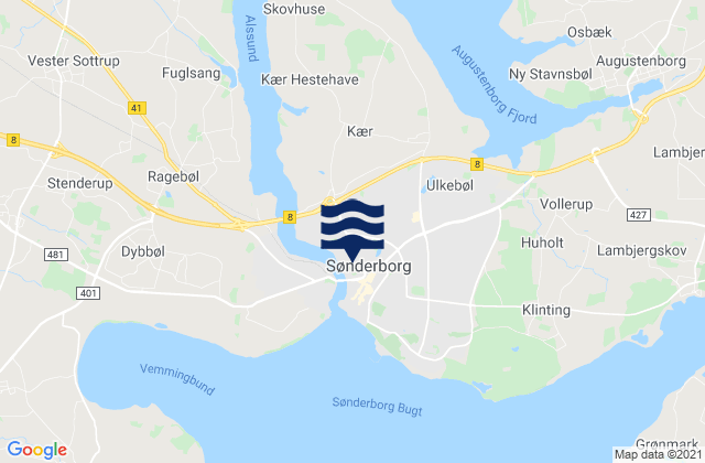 Karte der Gezeiten Sønderborg Kommune, Denmark