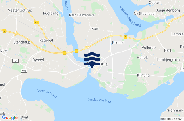 Karte der Gezeiten Sønderborg, Denmark
