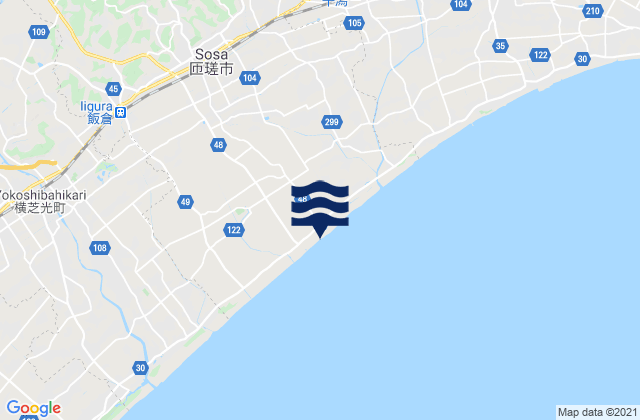 Karte der Gezeiten Sōsa-shi, Japan
