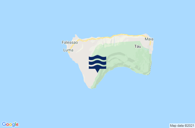 Karte der Gezeiten Ta'u County, American Samoa