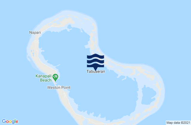Karte der Gezeiten Tabuaeran (Fanning) Island, Line Islands (2), Kiribati